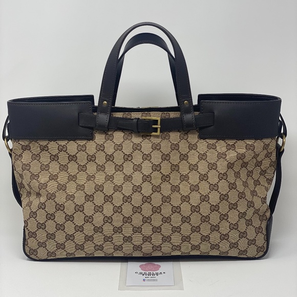 Gucci Handbags - Gucci Belt Buckle Monogram Tote